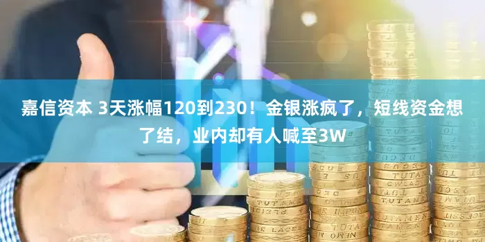 嘉信资本 3天涨幅120到230！金银涨疯了，短线资金想了结，业内却有人喊至3W