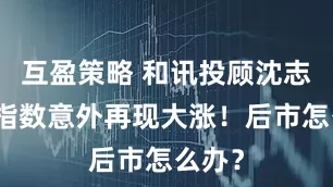 互盈策略 和讯投顾沈志华:指数意外再现大涨!后市怎么办?